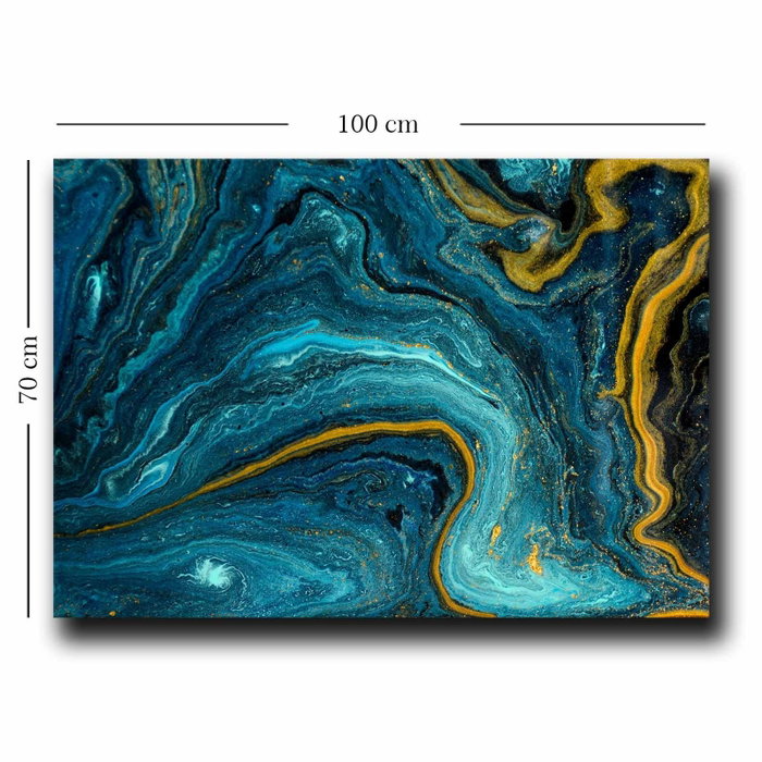 Wallity Cuadro Decorativo sobre Lienzo 70 x 100 cm Azul, Azul Marino y Dorado Wallity Cuadro Decorativo sobre Lienzo 70 x 100 cm Azul, Azul Marino y Dorado
